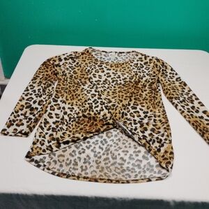 M2d Women's Leopard Print Long Sleeve Top Size Medium